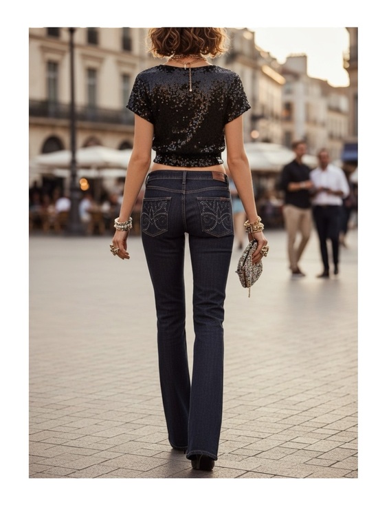 7 For All Mankind Denim - HTF: 7 Mankind® ㋛ Swirl Embroidered Crystal A Pocket Bootcut Denim Jeans ㋛ 29 30